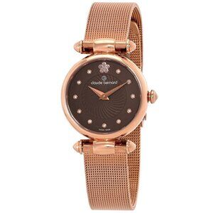 NWT Authentic Claude Bernard Dress Code Quartz Brown Dial Women's Watch